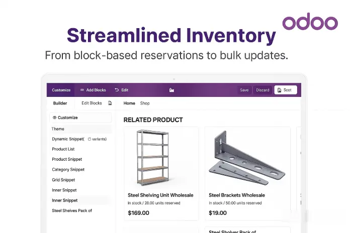 Streamlined inventory From block based reservations to bulk updates in Odoo