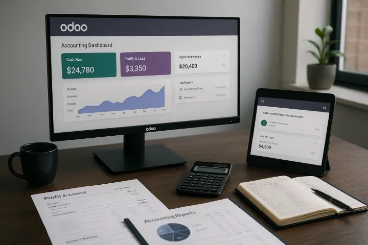 Accounting & Finance Odoo v19 introduces powerful enhancements to the Accounting & Finance module, streamlining compliance, automation, and reporting for modern businesses.   Key improvements include fully certified tax compliance for multiple jurisdictions, including ATO-aligned payroll for Australia, automated bank reconciliation with AI-assisted suggestions, and seamless multi-currency support. Enhanced real-time financial dashboards, advanced analytic accounts, and consolidated reporting now enable clearer visibility across multiple entities. With improved invoice digitisation, batch processing, and OCR-powered document capture, finance teams can dramatically reduce manual effort and accelerate month-end closing with confidence and accuracy.