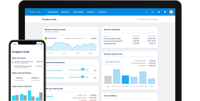 Xero dashboard