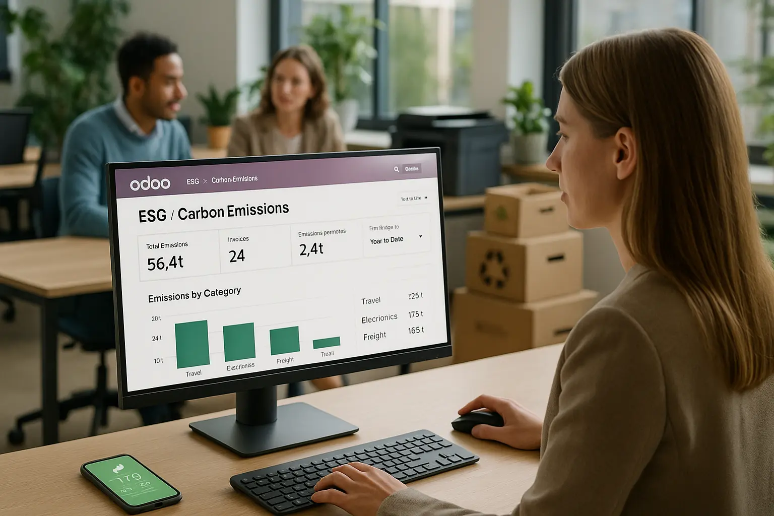 Built-In ESG Reporting Odoo 19 introduces built-in ESG tracking by automatically calculating CO₂ emissions using invoice data. It uses preloaded emission factors tied to purchases (e.g. fuel, electronics, travel), helping businesses comply with sustainability frameworks like the EU’s CSRD. /IMAGE For the first time ever, Odoo integrates Environmental, Social and Governance (ESG) reporting into its ERP. Imagine a manufacturing firm bidding for government contracts needs to demonstrate ESG compliance. With Odoo 19, they generate scope 3 carbon data directly from procurement activity — no additional software required. They meet reporting requirements, improve credibility, and gain a competitive edge in tenders.New Feature:  Emission Tracking via Invoices Automatically calculate your carbon footprint using preloaded emission factors based on invoice data for fuel, electronics, travel and more. It has never been easier to prepare for the EU’s CSRD (Corporate Sustainability Reporting Directive) or future ESG compliance requirements in Australia. Odoo 19 makes sustainability measurable — and manageable.