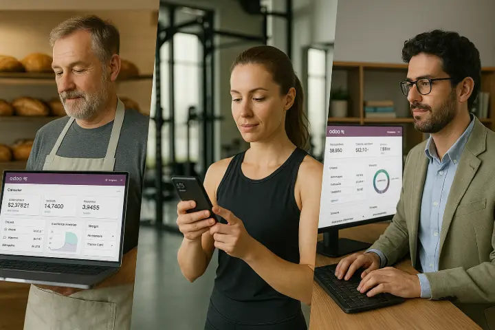 New Industry Support Odoo V19 expands its out-of-the-box templates to support seven new sectors, including: /IMAGE Odoo 19 is now a better fit for more industries — right out of the box. A regional food producer operating a retail bakery and supply network needed a system that could handle recipes, loyalty memberships, and food compliance. With Odoo 19, they deploy a bakery-specific ERP that tracks raw ingredients, loyalty points, delivery schedules, and retail sales — all from a single interface. format shows instant page loads, smart menus, and industry-specific modules with fast rendering and user satisfaction. •	Environmental agencies •	Bakeries •	Personal trainers Additional support includes: •	Membership management •	Excise tax flows •	Warranty tracking
